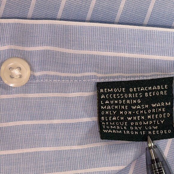 Ralph Lauren Black Label Long Sleeve Shirt Men's Non-Iron 16.5 X 34-35 - Cotton - Picture 9 of 16